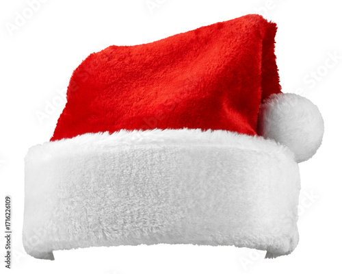 Santa Claus red Hat isolated on white background, full depth of field
