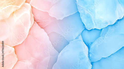 Marble pastel texture with blue and pink tones and vein-like patterns.