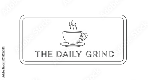 Modern coffee shop logo design with steaming cup and bold typography captures daily energy