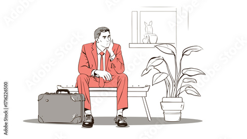 Unemployed Businessman Vector Illustration for Professional Use