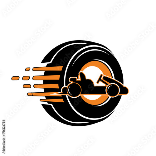 Go Kart Speed Motion Abstract Logo Design.