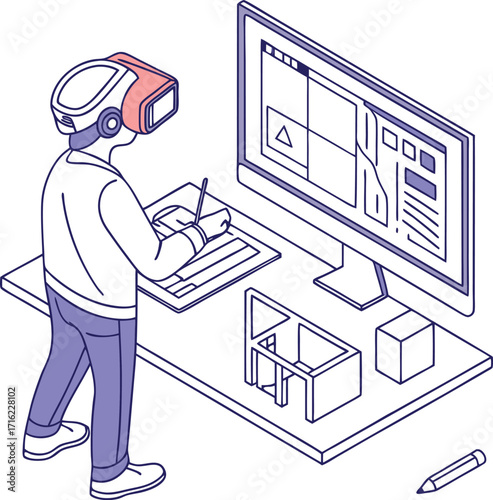 Businessman with laptop shopping online at a desk