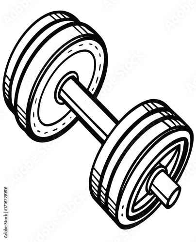Dumbbell isolated on white background fitness illustration