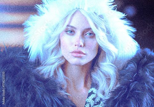 Blue And White Antique Film Style Photo Effect