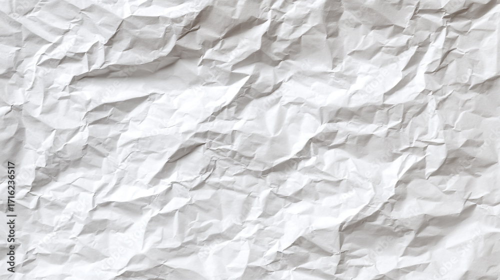 Fototapeta premium Crumpled white paper texture background design element