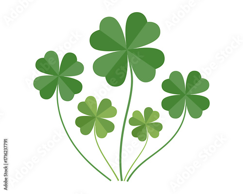Cheerful Bouquet of Four Leaf Clovers for St Patricks Day Celebration and Good Luck Wishes a Festive Design