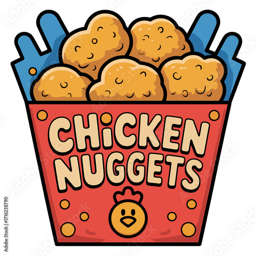 Delicious chicken nuggets cartoon illustration a tasty fast food treat for kids and adults craving savory goodness