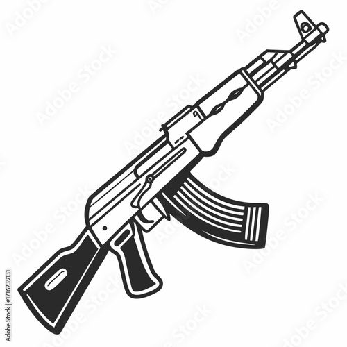 vector illustration of a gun