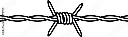 Close-up of Barbed Wire on White Background
