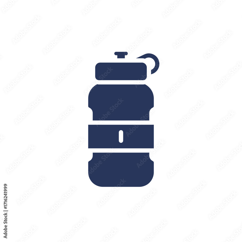 Fototapeta premium Reusable water bottle in minimalist style with navy color design 