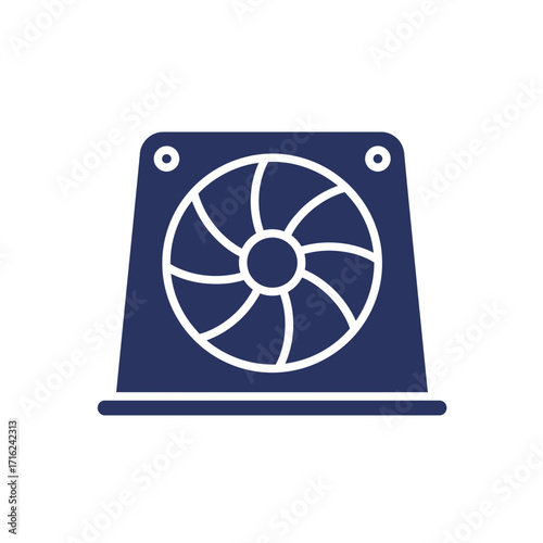Laptop cooling pad fan in minimalist design with navy blue color  