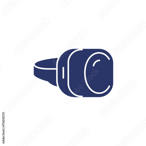 VR headset on white background in minimalistic design  