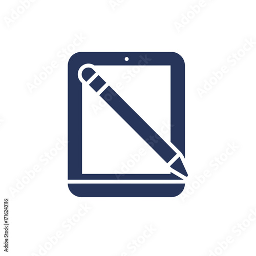 Digital tablet with stylus for creative drawing and design  