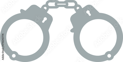 Simple Flat Isolated Metallic Handcuffs Criminal Justice Icon Illustration