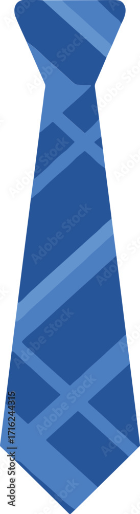 Fototapeta premium Flat Design Striped Blue Necktie Fashionable Accessory for Formal Occasion