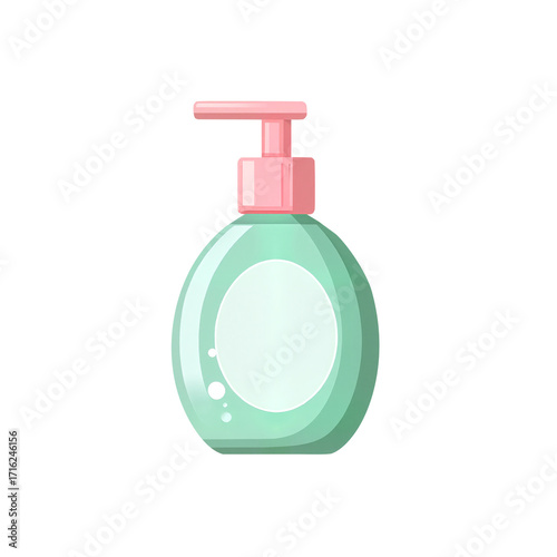 Liquid soap dispenser flat vector illustration on white background, hygiene product graphic for web interface or education poster