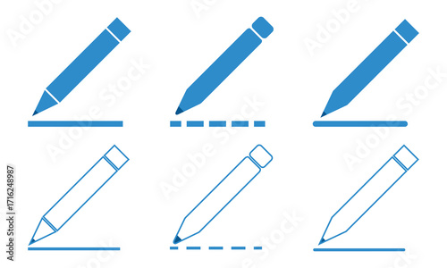 Edit Note Multiple Style Icon Vector Design - document with a pencil, indicating note-taking, writing, or editing a file.