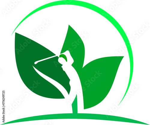  golf nature leaf design simple logo vector on  illustration of a green leaf 