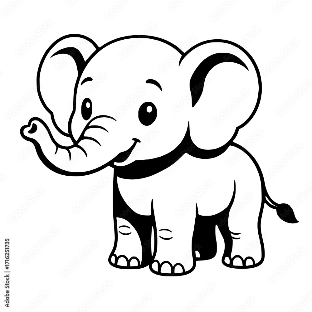 Naklejka premium baby elephant cartoon