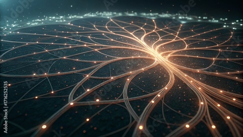 glowing network connections abstract art