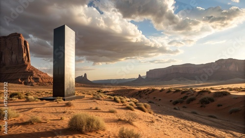 Wallpaper Mural monolith in desert landscape at sunset Torontodigital.ca