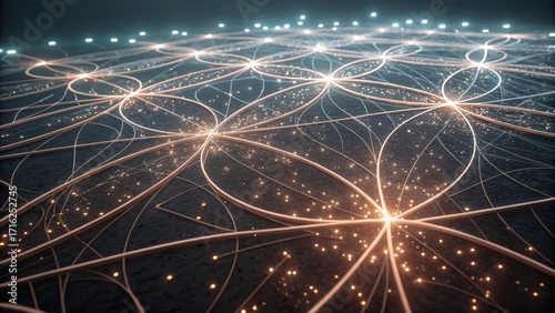 glowing network connections abstract art