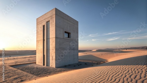 Wallpaper Mural minimalist concrete desert tower at sunset Torontodigital.ca