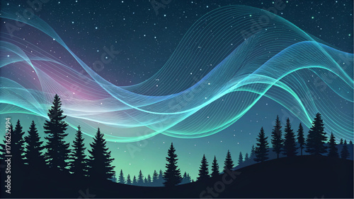 Aurora Wave Strokes Vector