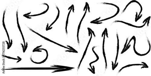 Hand drawn arrows set in different directions
