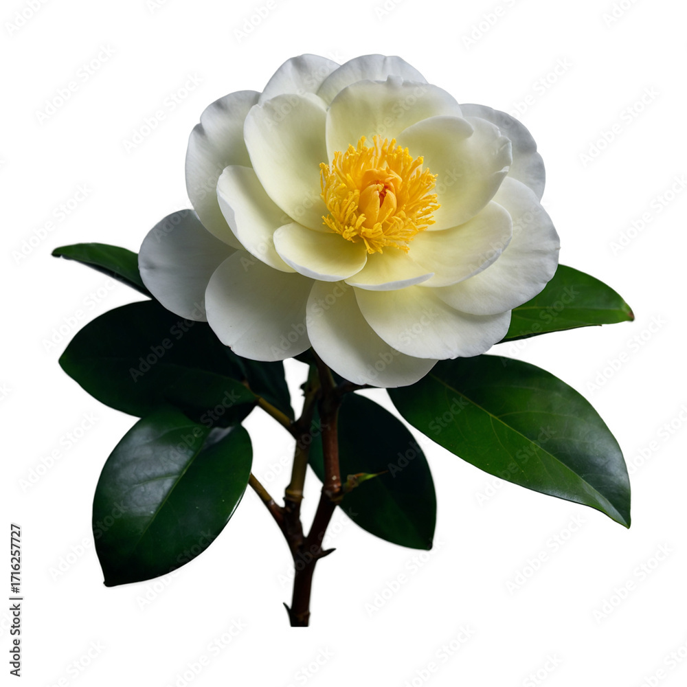 Fototapeta premium Camellia, Photo Botanical Theme Flowers, Transparent Background, PNG File