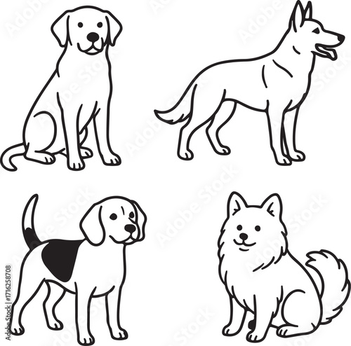 Dogs line art illustration
