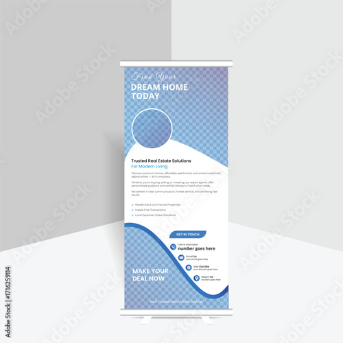 Modern and Minimalist Organic Roll Up Banner Design Template