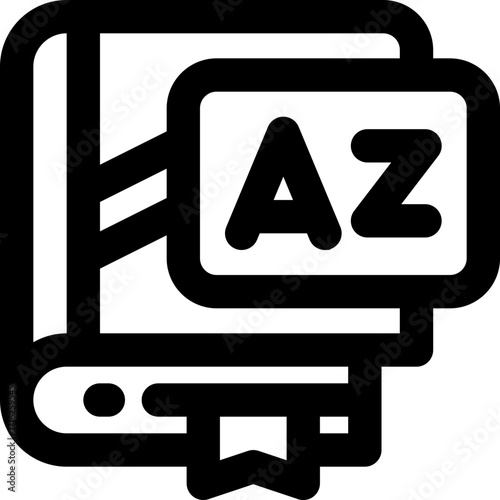 dictionary line icon. Clean and minimalist vector icon for websites, mobile apps, presentations, and logos. Fully scalable and customizable for any project.