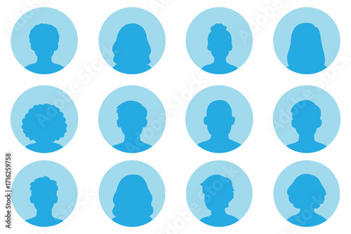 Men and women avatars set. Male and female silhouettes. Avatar Icons Representing Male And Female Profiles.