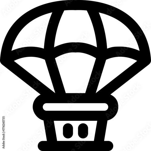 parachute line icon. Clean and minimalist vector icon for websites, mobile apps, presentations, and logos. Fully scalable and customizable for any project.