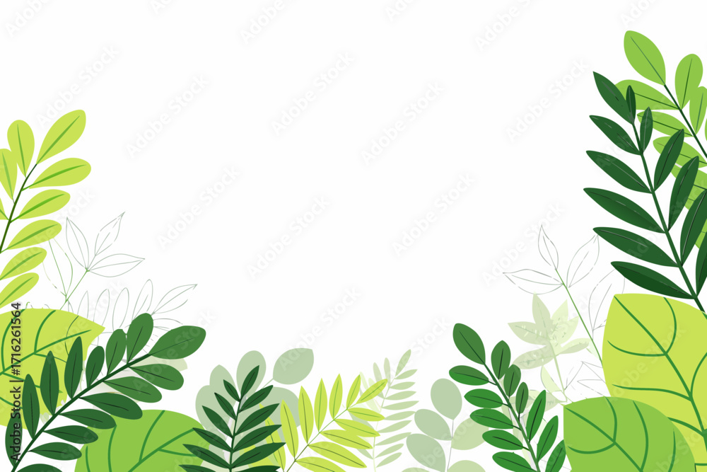 Obraz premium green leaves frame