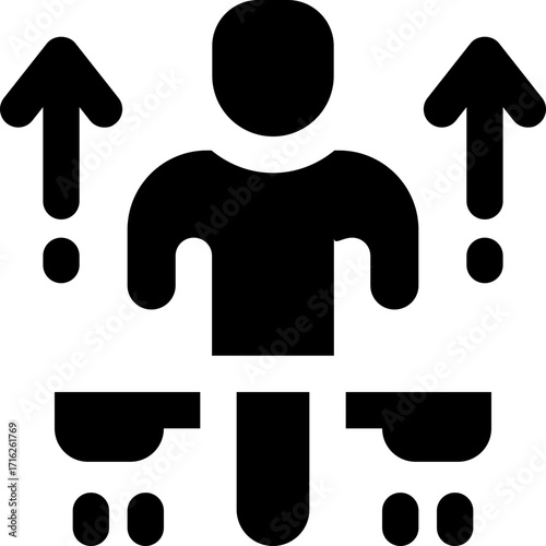 flyboard glyph icon. Strong and solid vector icon for websites, mobile interfaces, presentations, and visual branding. High quality and easy to edit.