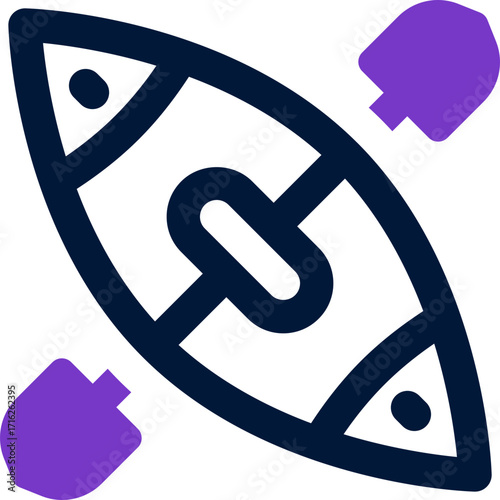 kayak duotone icon. Sleek and modern vector icon for websites, mobile apps, marketing materials, and corporate design. Fully scalable and ready to use.
