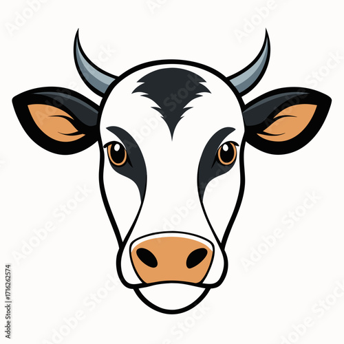 cow head vector illustration on white background