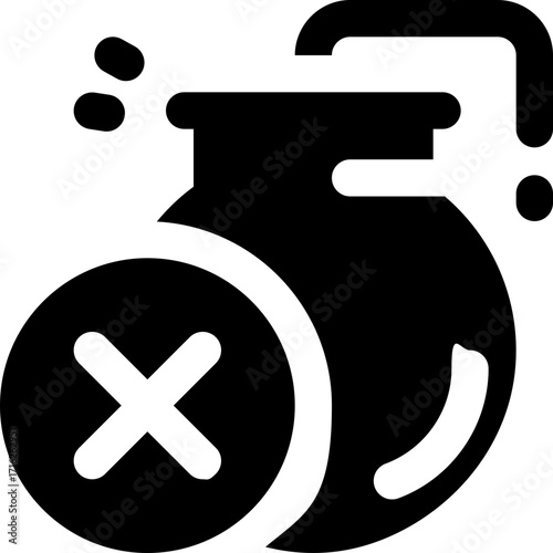 bomb glyph icon. Strong and solid vector icon for websites, mobile interfaces, presentations, and visual branding. High quality and easy to edit.