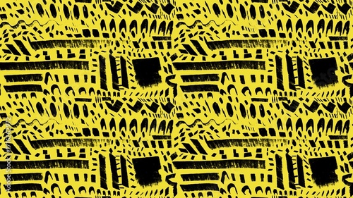 Hand drawn seamless repeat pattern. Geometric simple shapes Australian aborigines inspired 