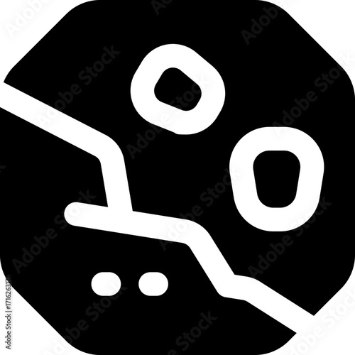 landslide glyph icon. Strong and solid vector icon for websites, mobile interfaces, presentations, and visual branding. High quality and easy to edit.