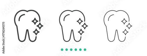 Clean tooth icon. Thin line icon vector