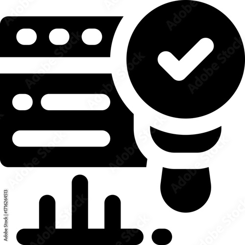 web analytics glyph icon. Strong and solid vector icon for websites, mobile interfaces, presentations, and visual branding. High quality and easy to edit.