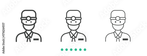 Dentist icon. Thin line icon vector