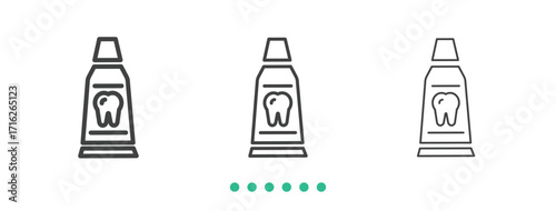 Toothpaste icon. Thin line icon vector