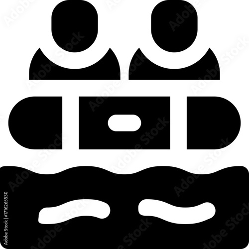 life raft glyph icon. Strong and solid vector icon for websites, mobile interfaces, presentations, and visual branding. High quality and easy to edit.