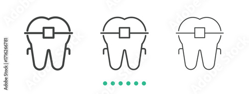 Braces icon. Thin line icon vector