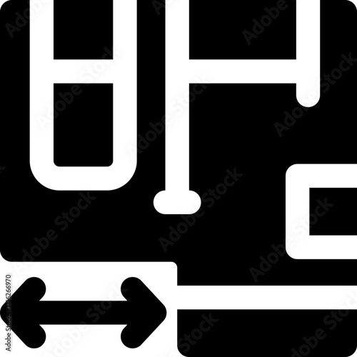 house plan glyph icon. Strong and solid vector icon for websites, mobile interfaces, presentations, and visual branding. High quality and easy to edit.