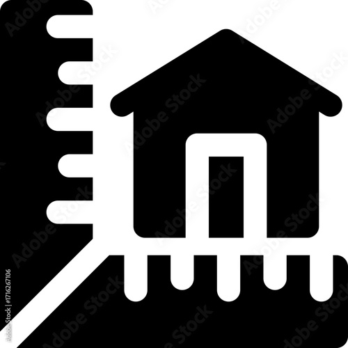 measure glyph icon. Strong and solid vector icon for websites, mobile interfaces, presentations, and visual branding. High quality and easy to edit.
